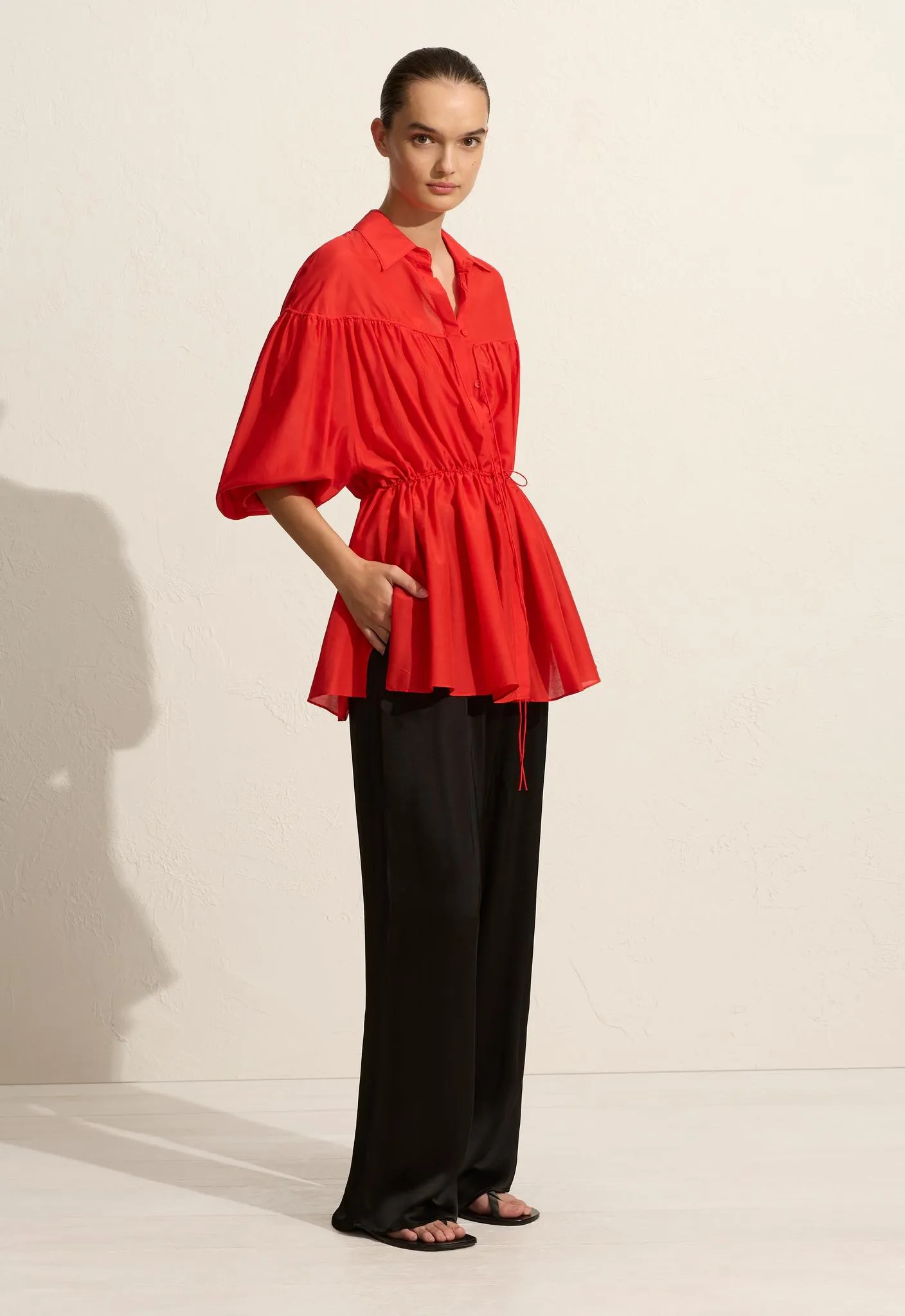 Drawcord Tunic - Rosso sold by Matteau product image thumbnail 3