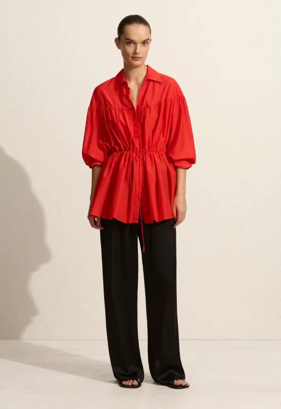 Drawcord Tunic - Rosso made by Matteau