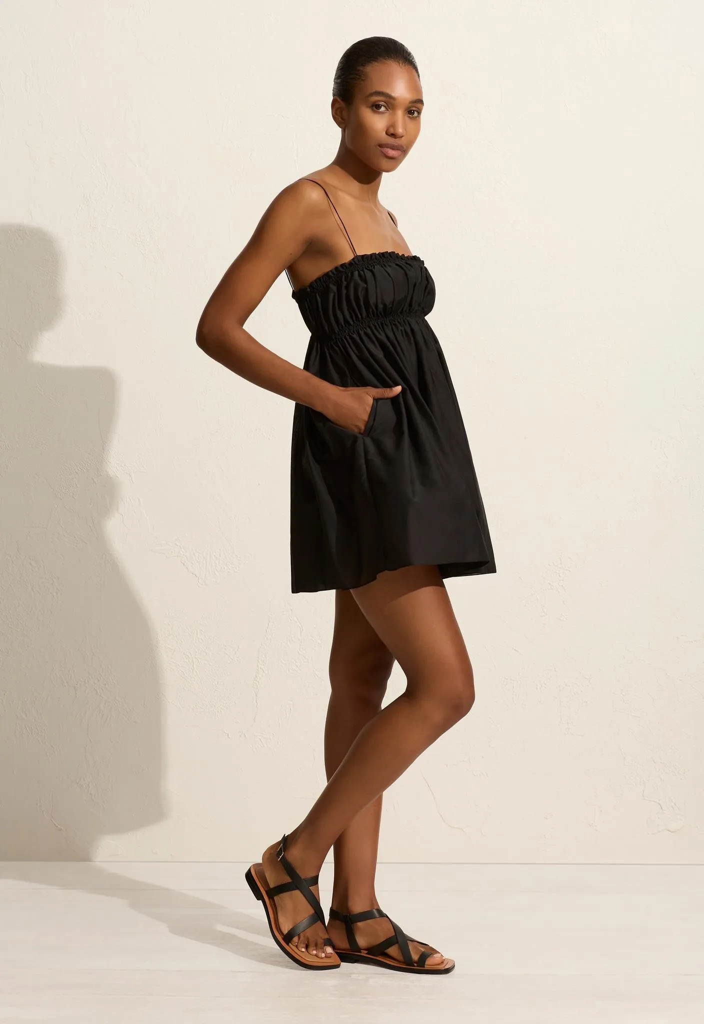 Shirred Empire Mini Dress - Black sold by Matteau product image thumbnail 3