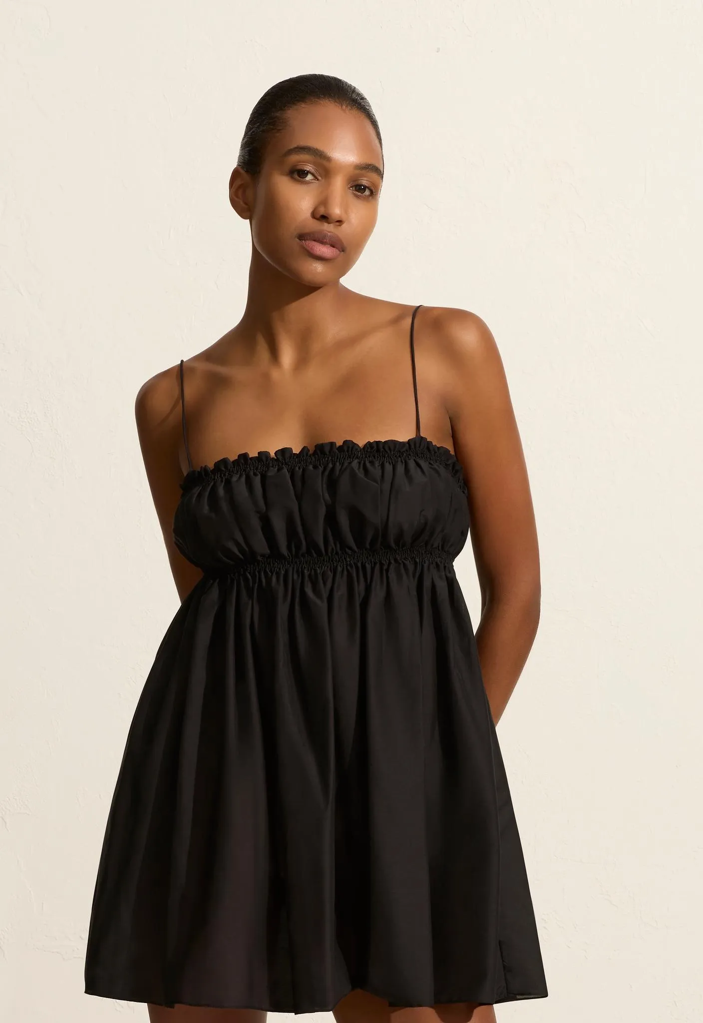 Shirred Empire Mini Dress - Black sold by Matteau product image thumbnail 2