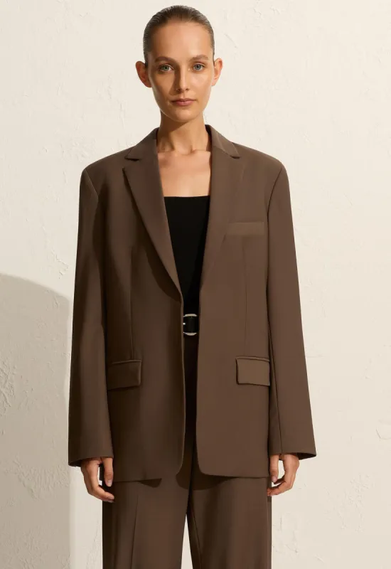 Relaxed Tailored Blazer - Coffee sold by Matteau