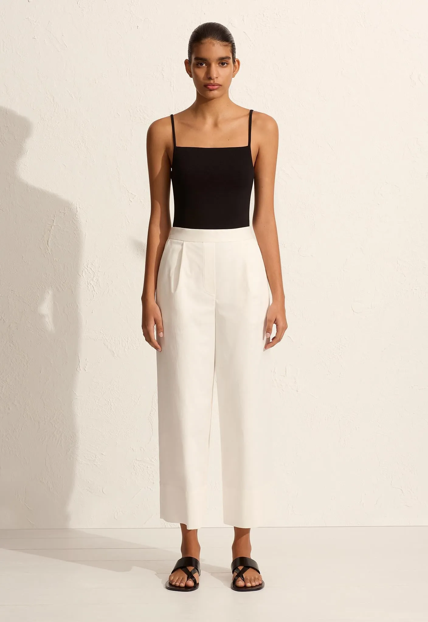 Cropped Summer Trouser - Chalk sold by Matteau