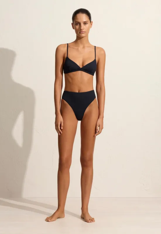 Tri Crop Top - Navy Crinkle sold by Matteau