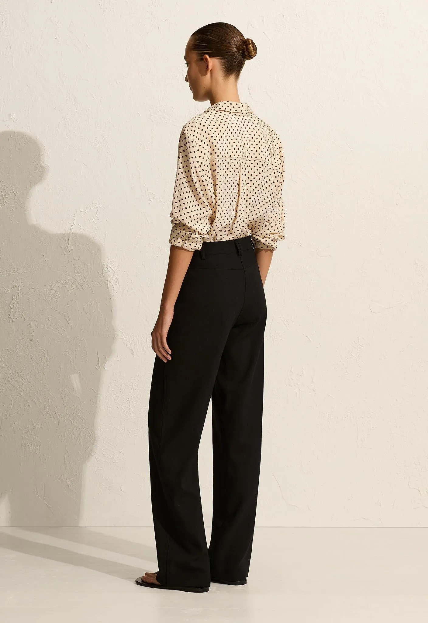 Long Sleeve Silk Shirt - Burgundy Polka Dot sold by Matteau product image thumbnail 4