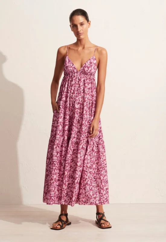 The Triangle Tiered Sundress - Hyacinth sold by Matteau