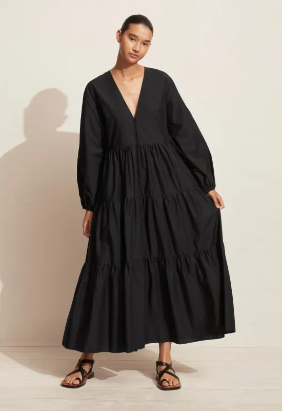 The Long Sleeve Button Dress - Black sold by Matteau