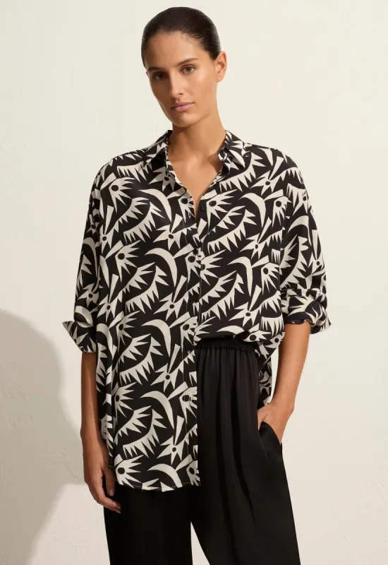 Long Sleeve Silk Shirt - Palmetto sold by Matteau