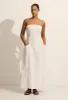Broderie Strapless Dress - Floral Broderie (White) sold by Matteau