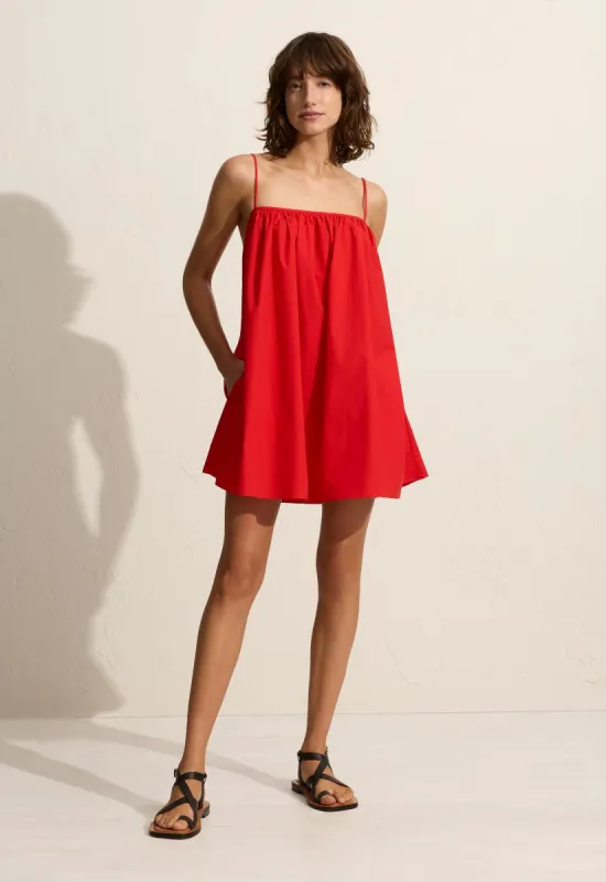 Voluminous Cami Mini Dress - Rosso sold by Matteau