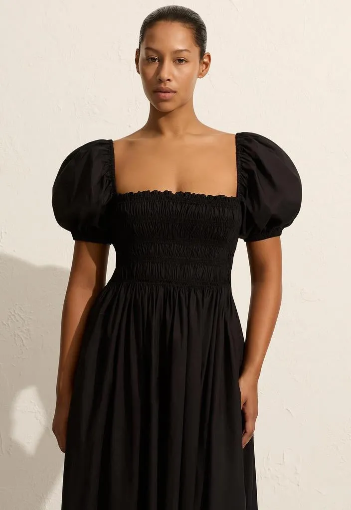 Shirred Bodice Peasant Dress - Black sold by Matteau product image thumbnail 2