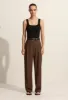 Relaxed Tailored Pleat Trouser - Coffee sold by Matteau