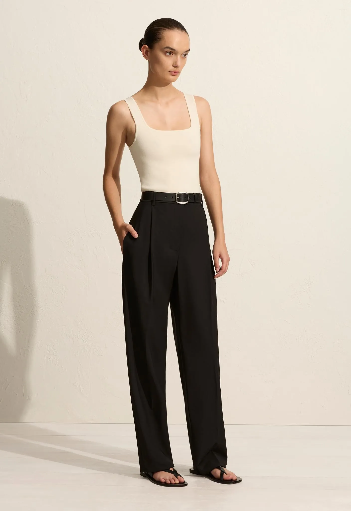 Relaxed Tailored Pleat Trouser - Black sold by Matteau product image thumbnail 3