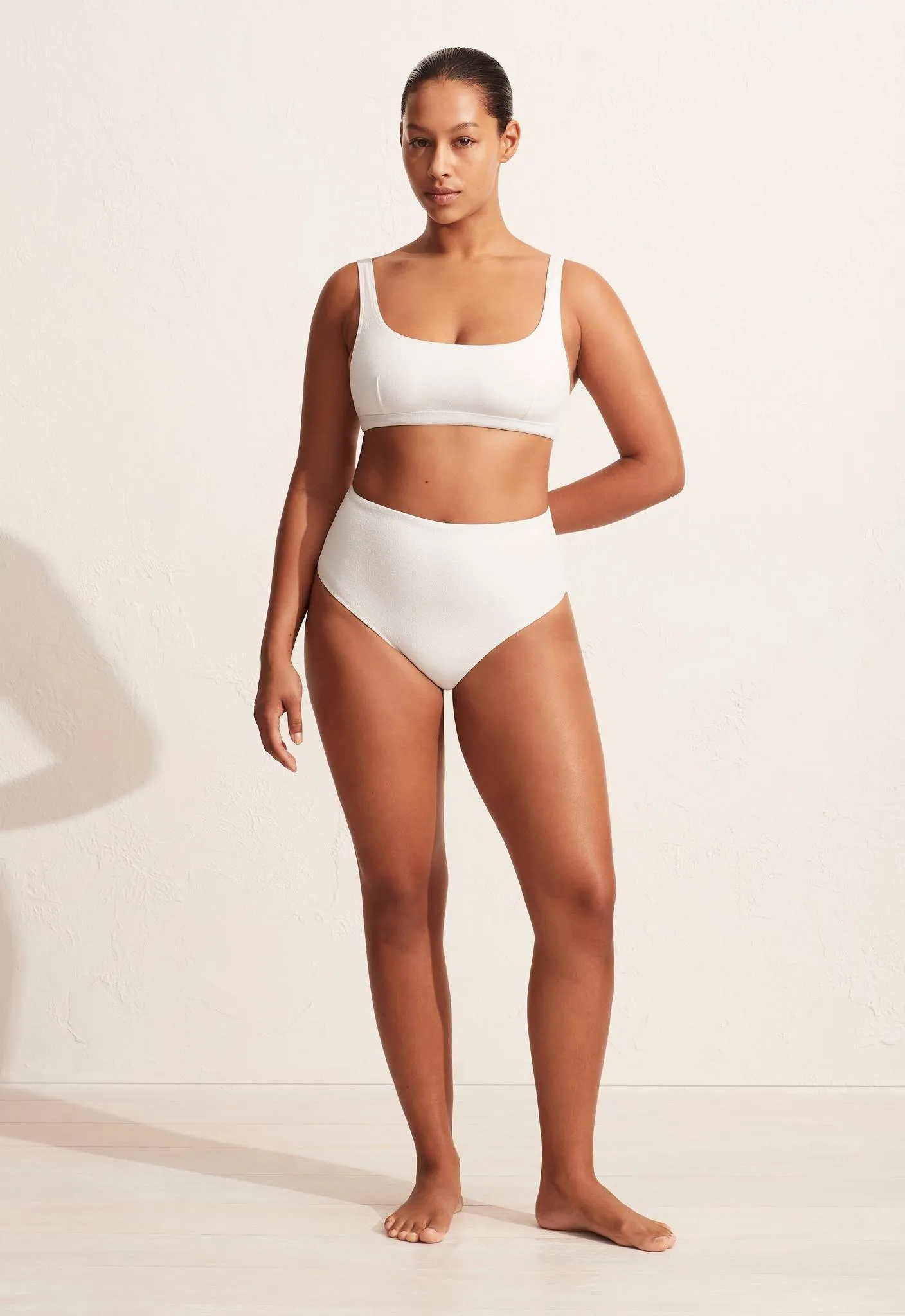 High Waist Brief - Chalk Crinkle sold by Matteau