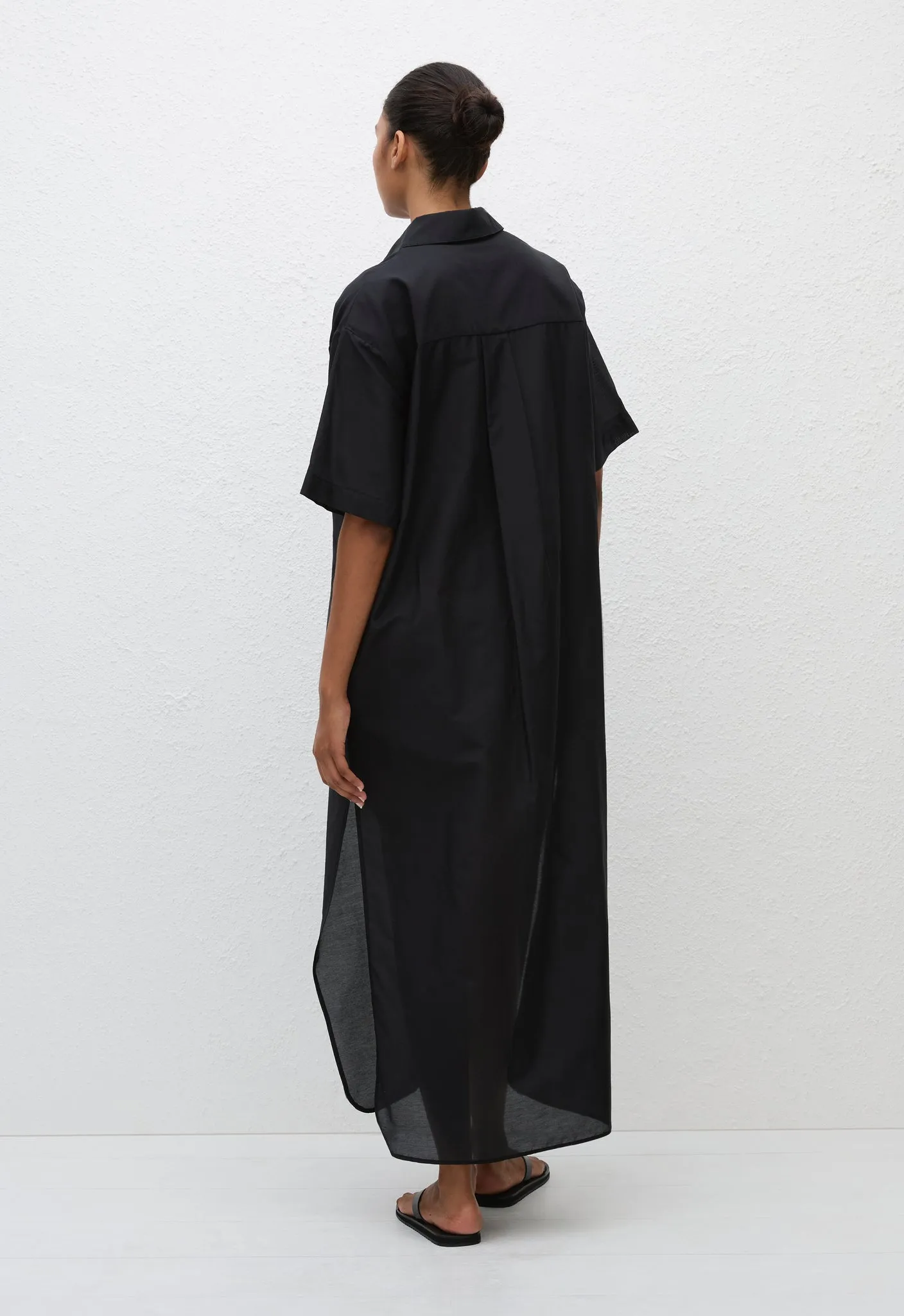 Pop-Over Shirt Dress - Black sold by Matteau product image thumbnail 4