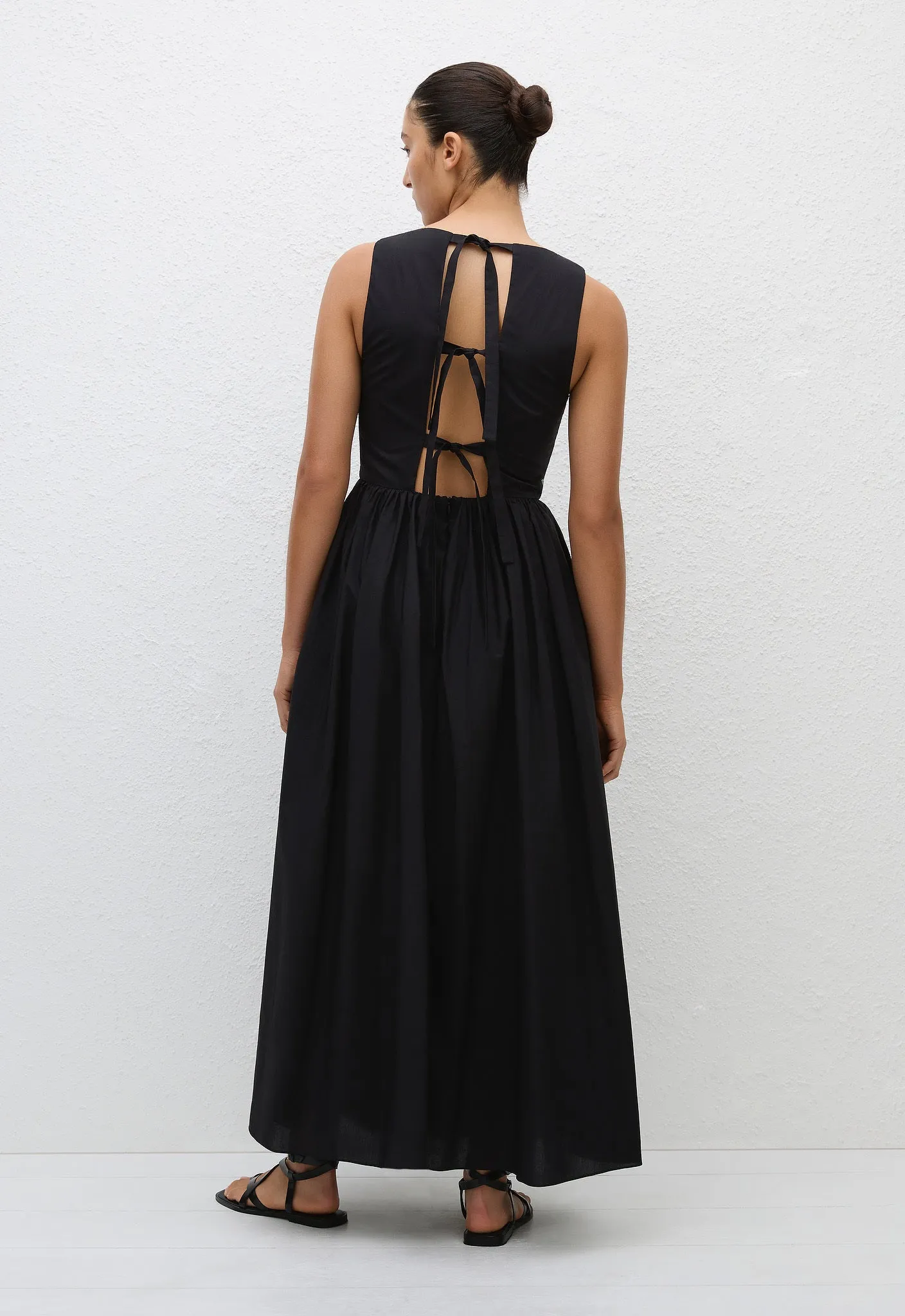 Tie Back Midi Dress - Black sold by Matteau