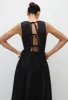 Tie Back Midi Dress - Black sold by Matteau