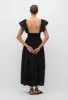 Flutter Sleeve Midi Dress - Black sold by Matteau