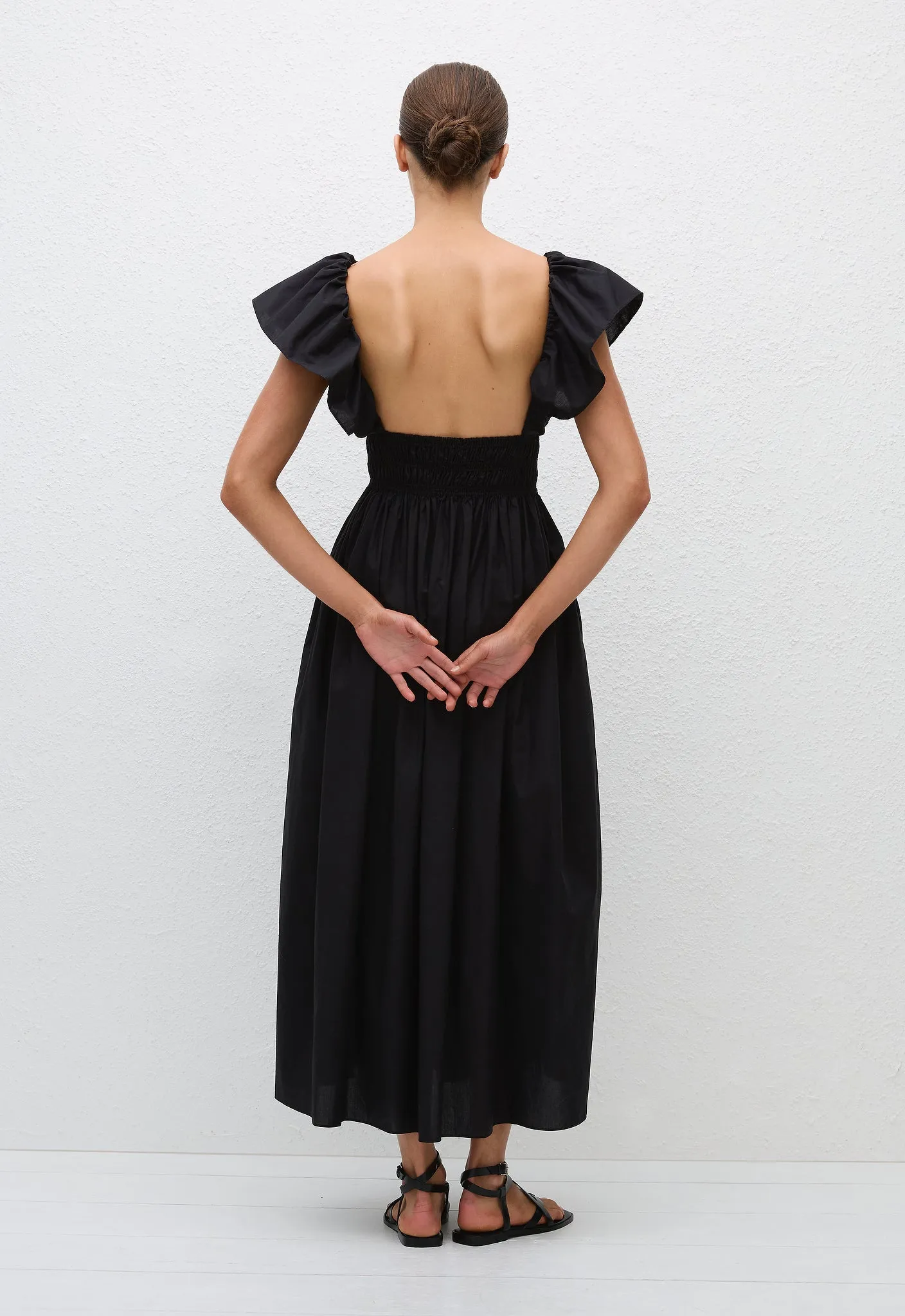 Flutter Sleeve Midi Dress - Black sold by Matteau product image thumbnail 4