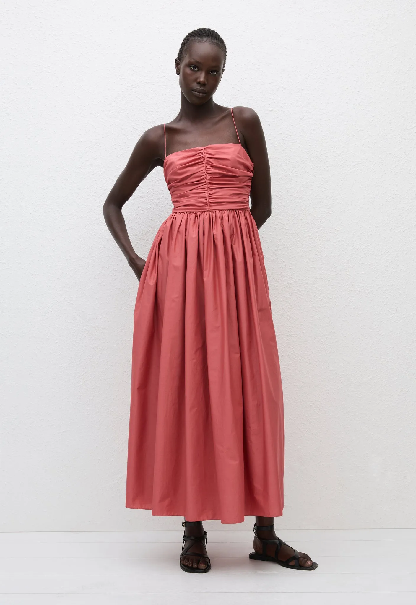 Gathered Bodice Dress - Rose sold by Matteau