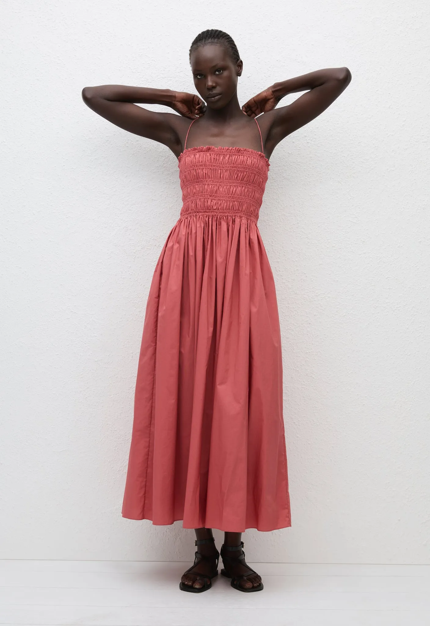 Shirred Bodice Dress - Rose sold by Matteau