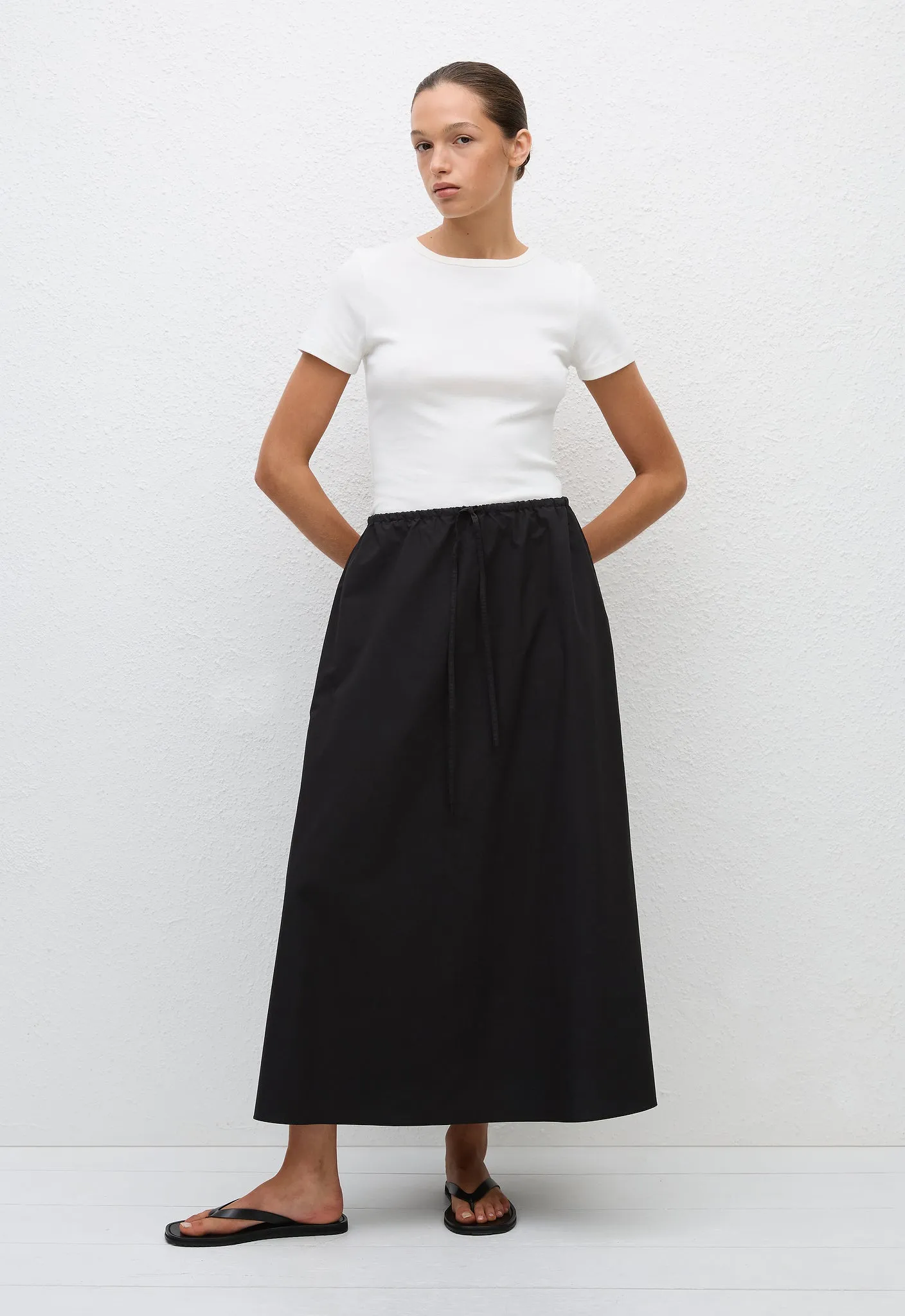 Drawcord Skirt - Black sold by Matteau