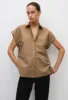 Relaxed Sleeveless Shirt - Stone sold by Matteau