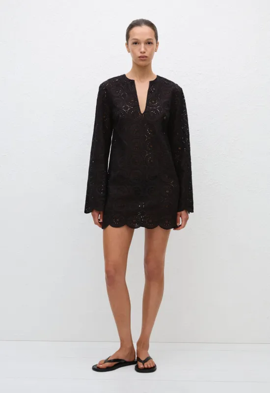 Broderie Tunic Dress - Black sold by Matteau