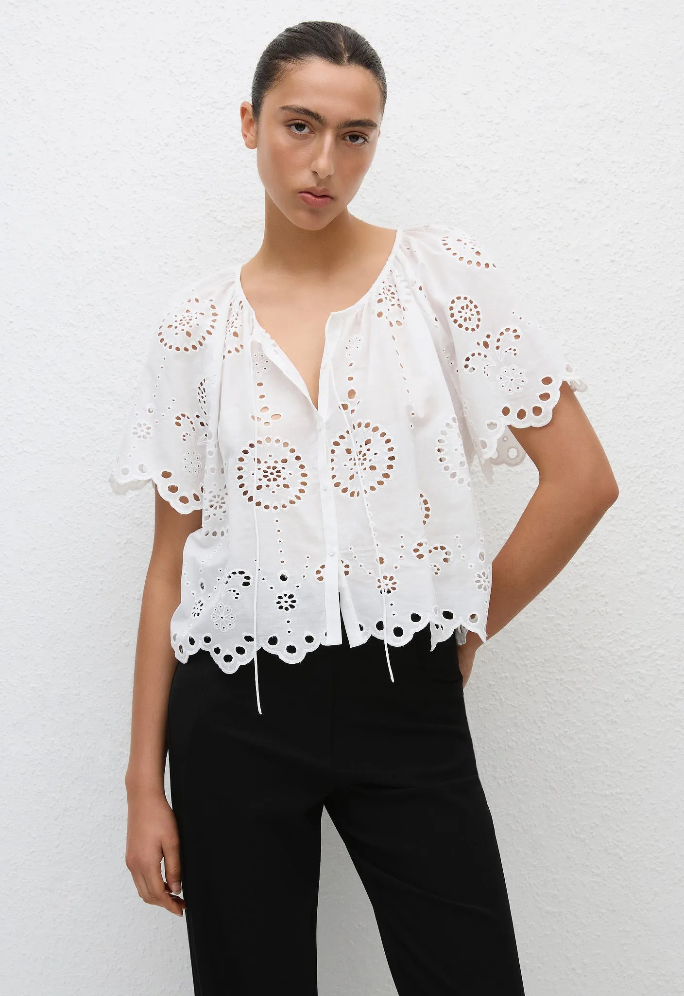 Broderie Blouse - White sold by Matteau