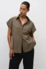 Relaxed Sleeveless Shirt - Olive sold by Matteau