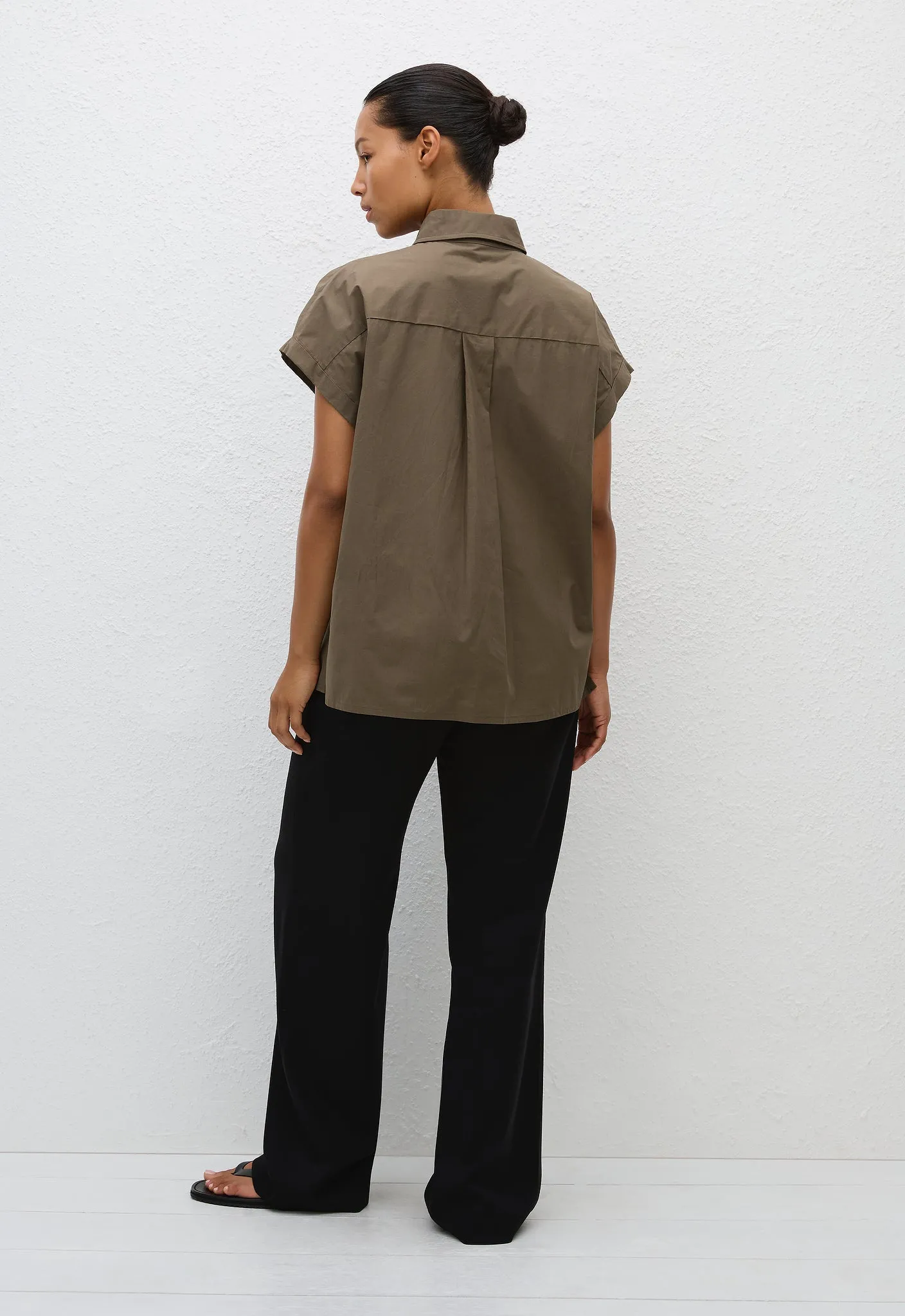Relaxed Sleeveless Shirt - Olive sold by Matteau product image thumbnail 3