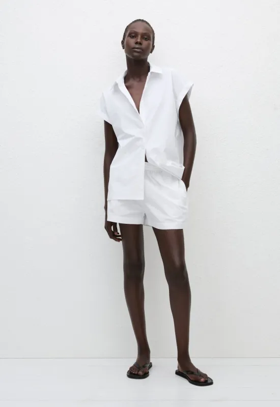 Relaxed Sleeveless Shirt - White sold by Matteau