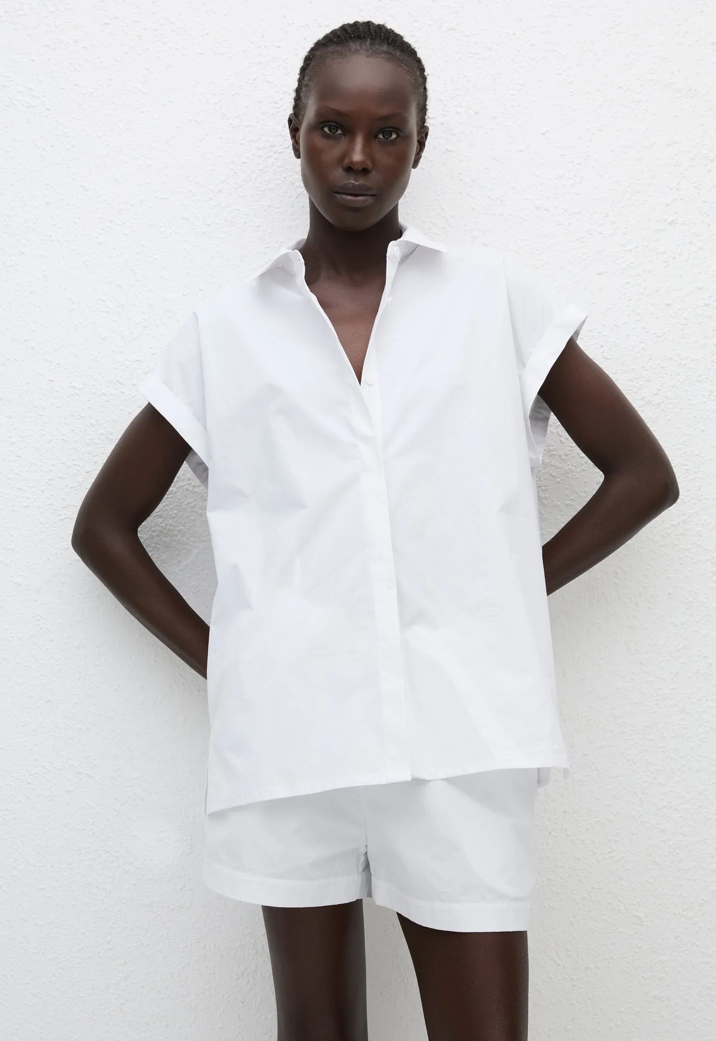 Relaxed Sleeveless Shirt - White sold by Matteau product image thumbnail 2