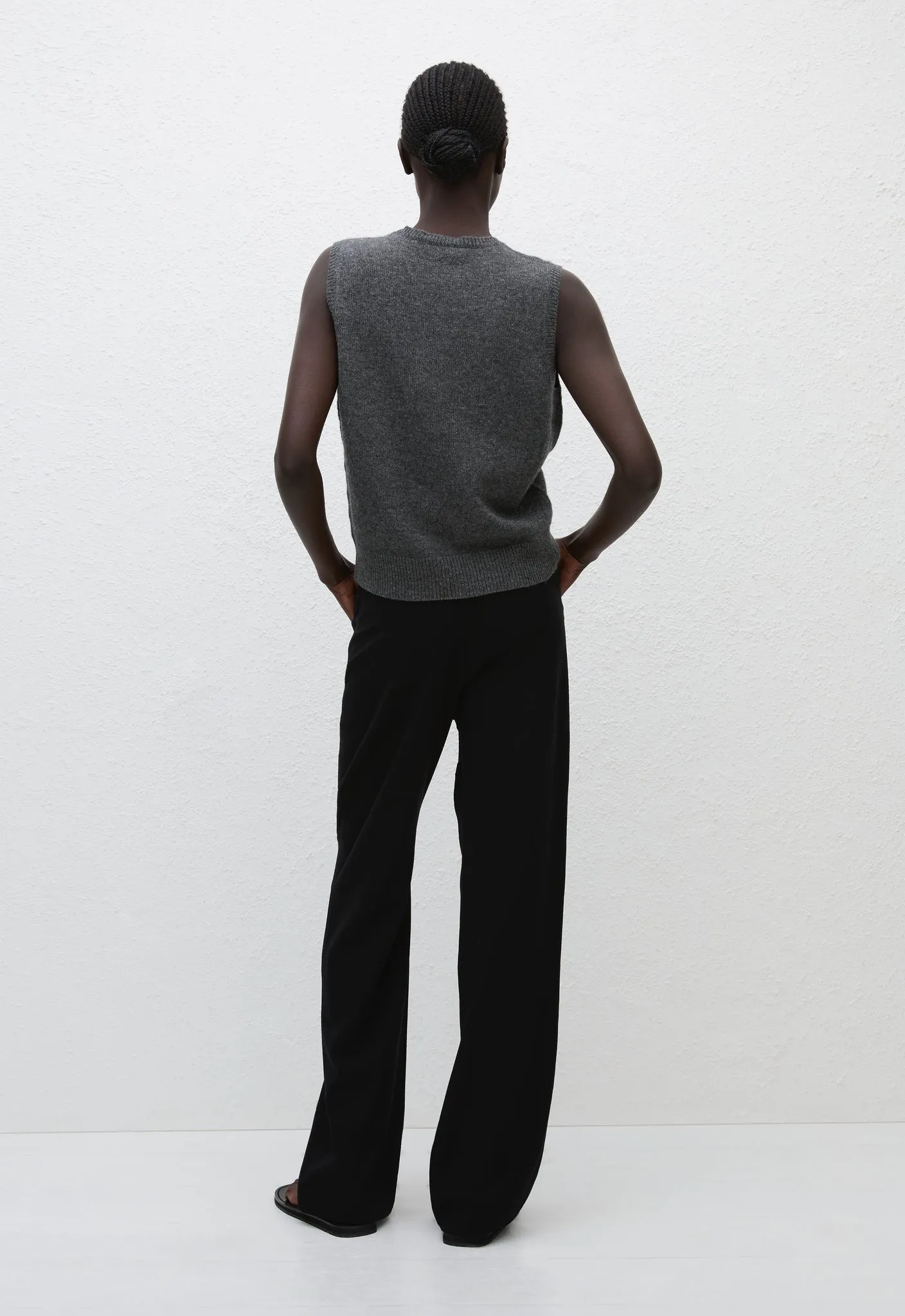 Cashmere Crew Vest - Charcoal sold by Matteau product image thumbnail 4