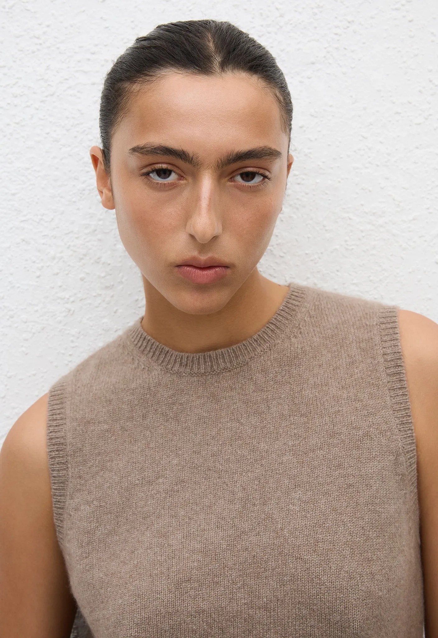 Cashmere Crew Vest - Wheat sold by Matteau product image thumbnail 3