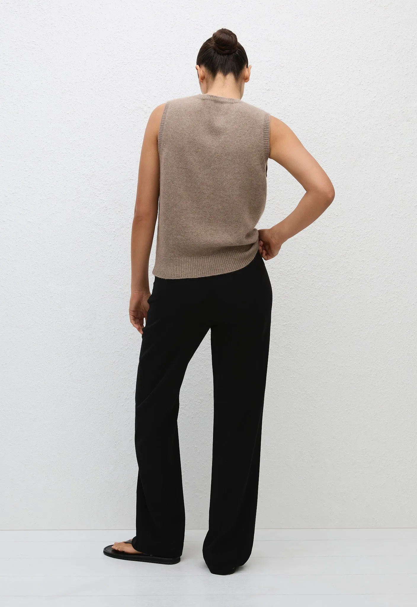 Cashmere Crew Vest - Wheat sold by Matteau product image thumbnail 4