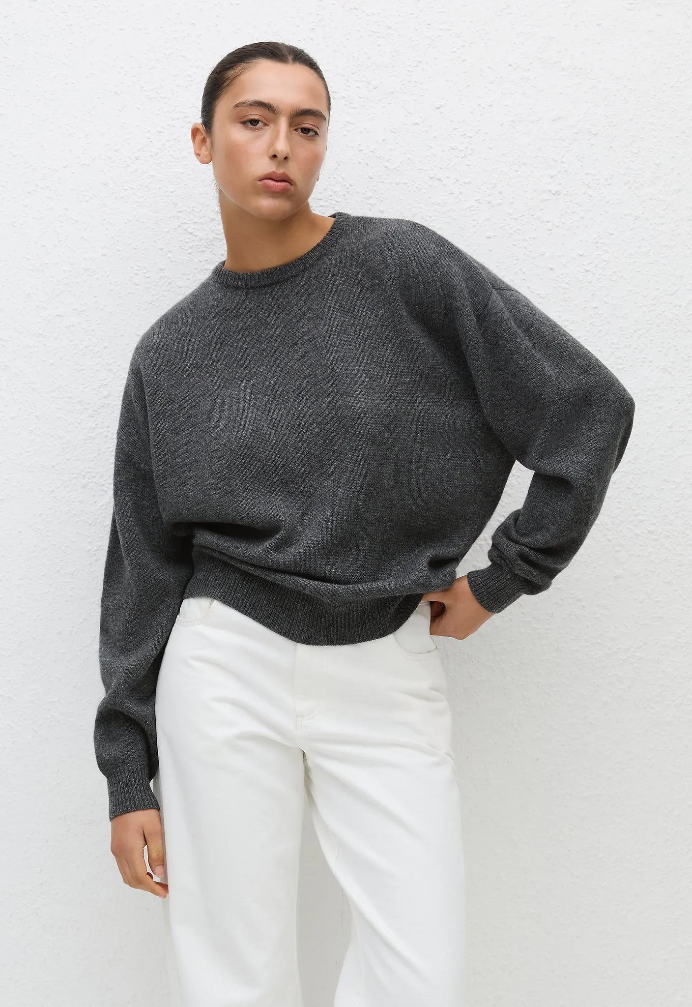 Cashmere Crew Sweater - Charcoal sold by Matteau product image thumbnail 2