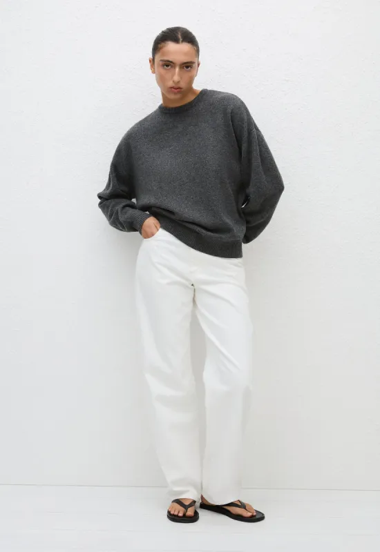 Cashmere Crew Sweater - Charcoal sold by Matteau