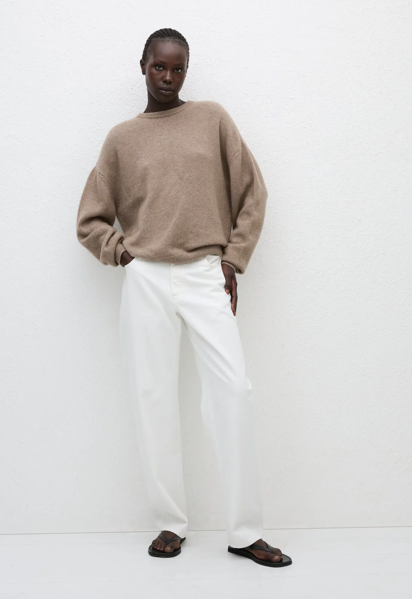 Cashmere Crew Sweater - Wheat sold by Matteau