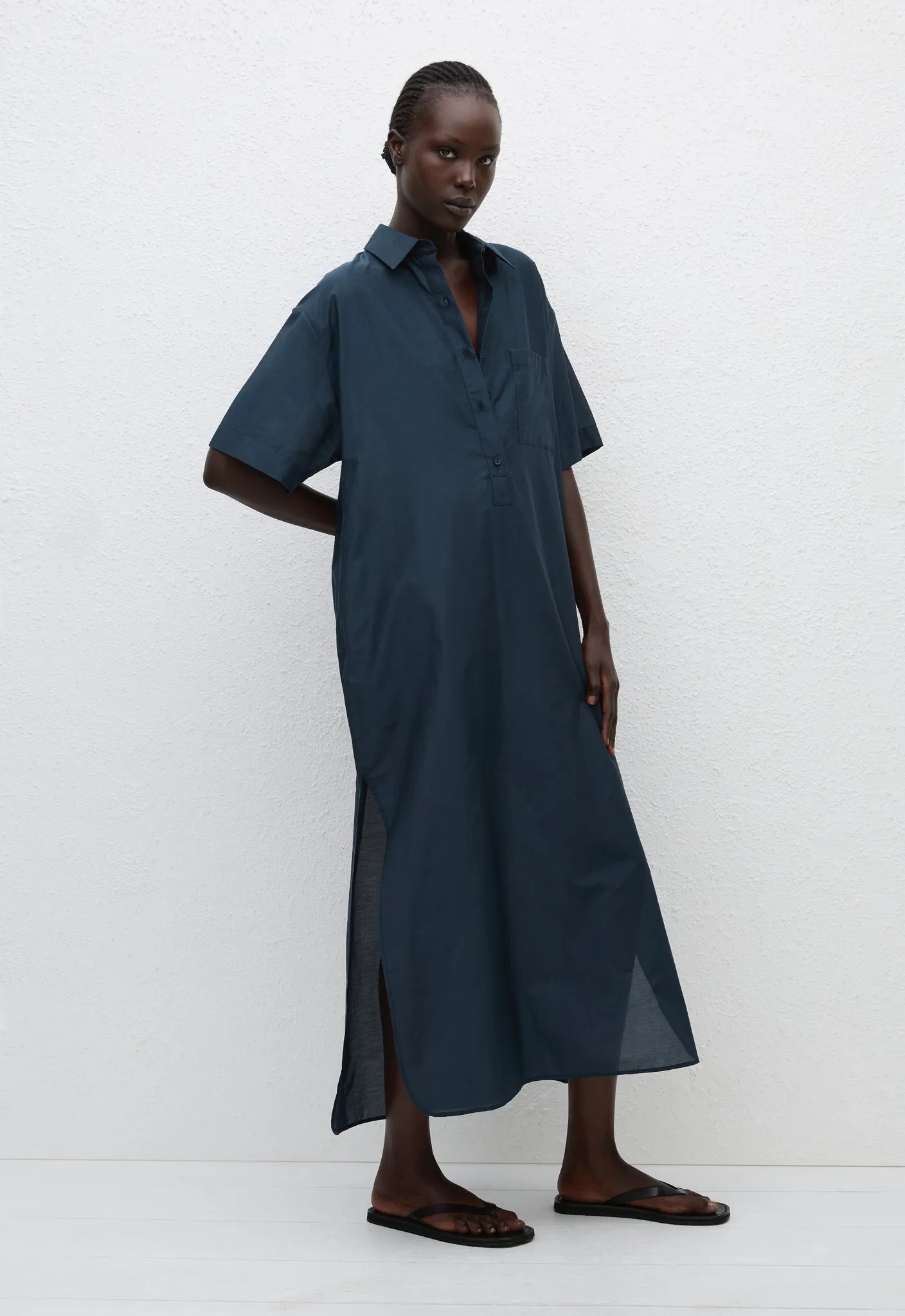 Pop-Over Shirt Dress - Midnight sold by Matteau product image thumbnail 3
