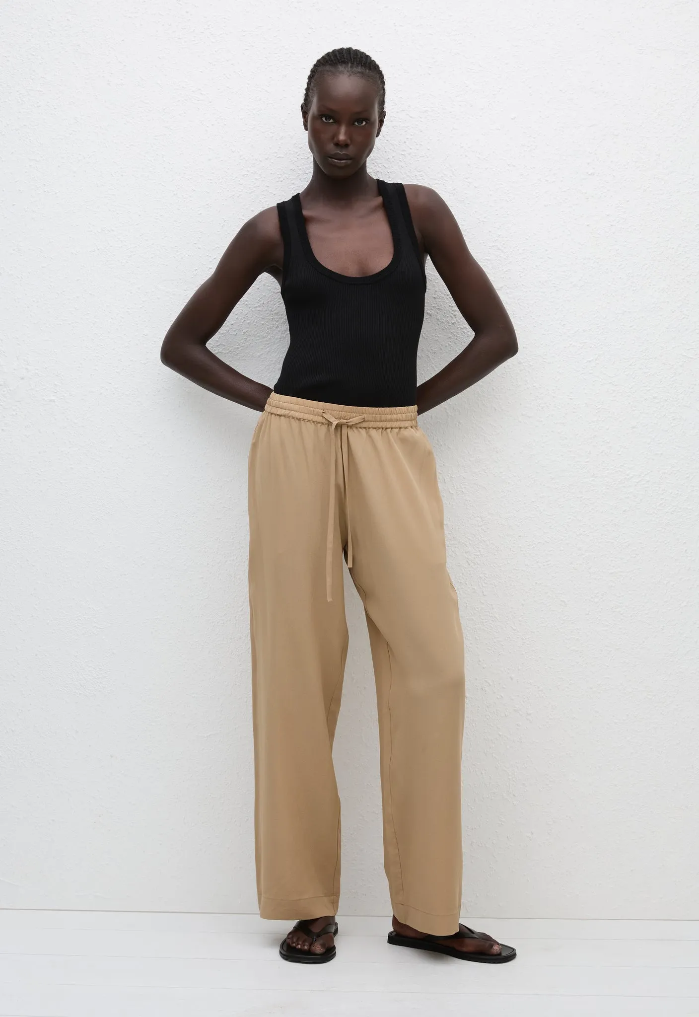 Drawstring Trouser - Stone sold by Matteau