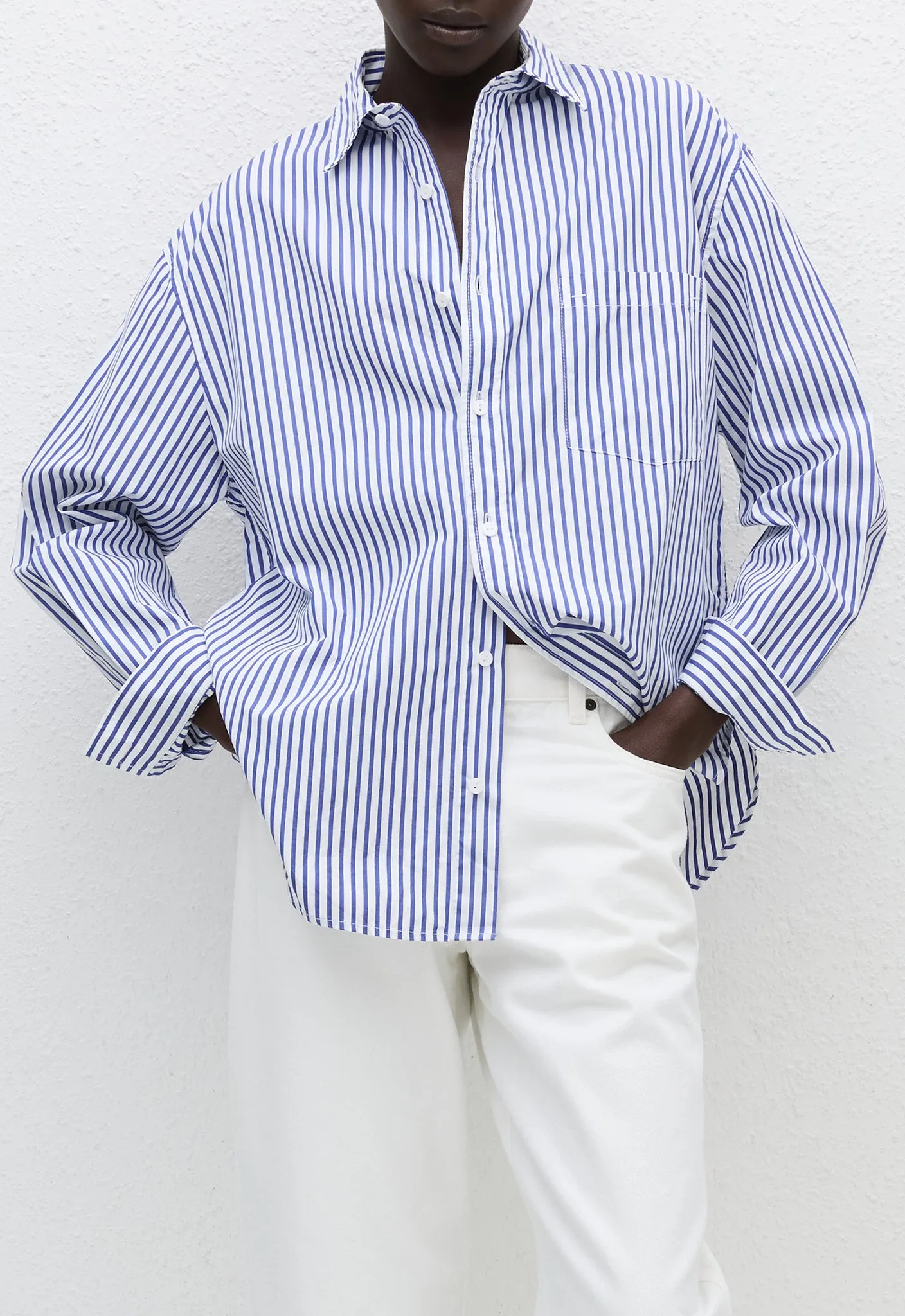 Classic Stripe Shirt - Cobalt Stripe sold by Matteau product image thumbnail 2