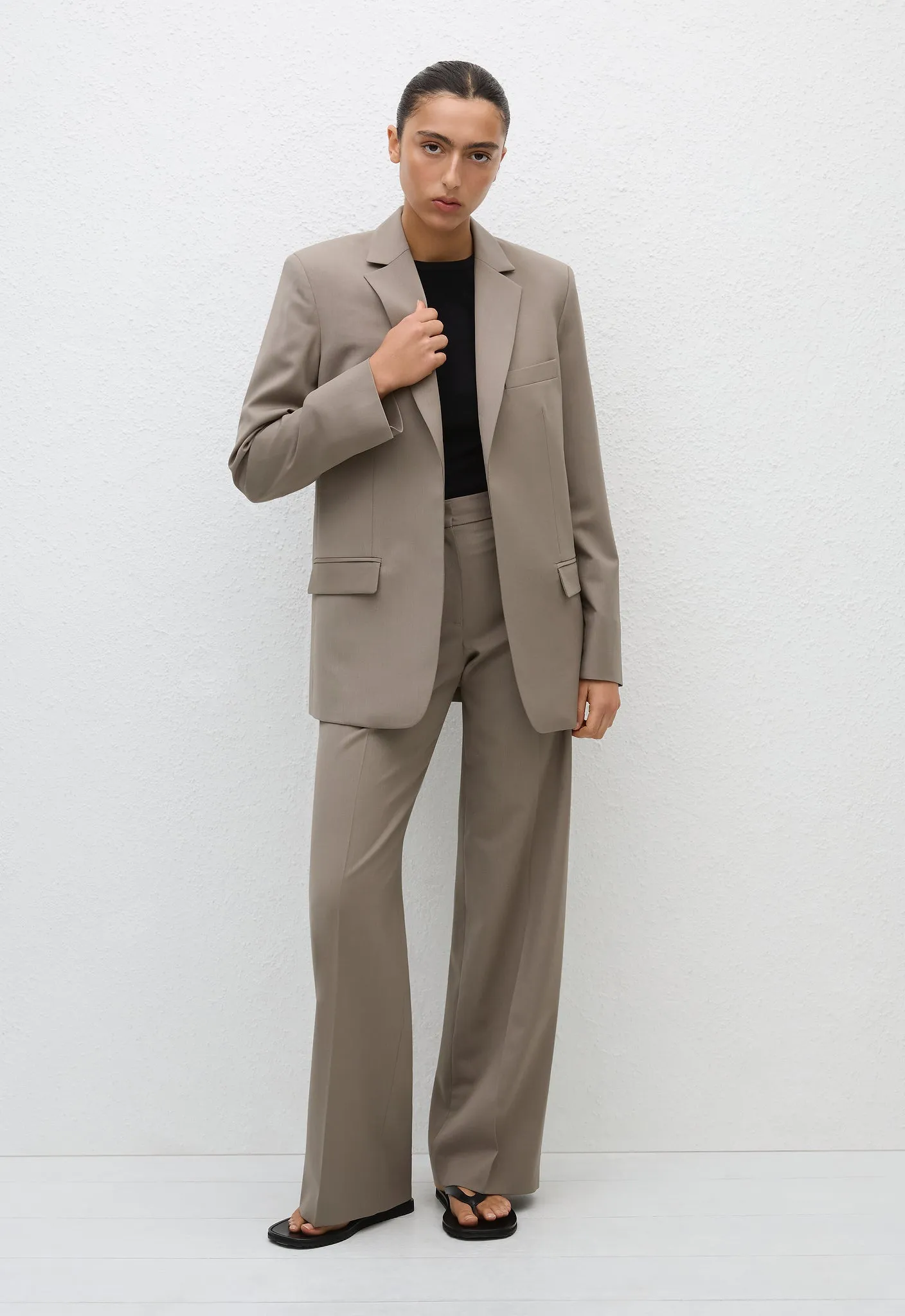 Relaxed Tailored Blazer - Taupe sold by Matteau