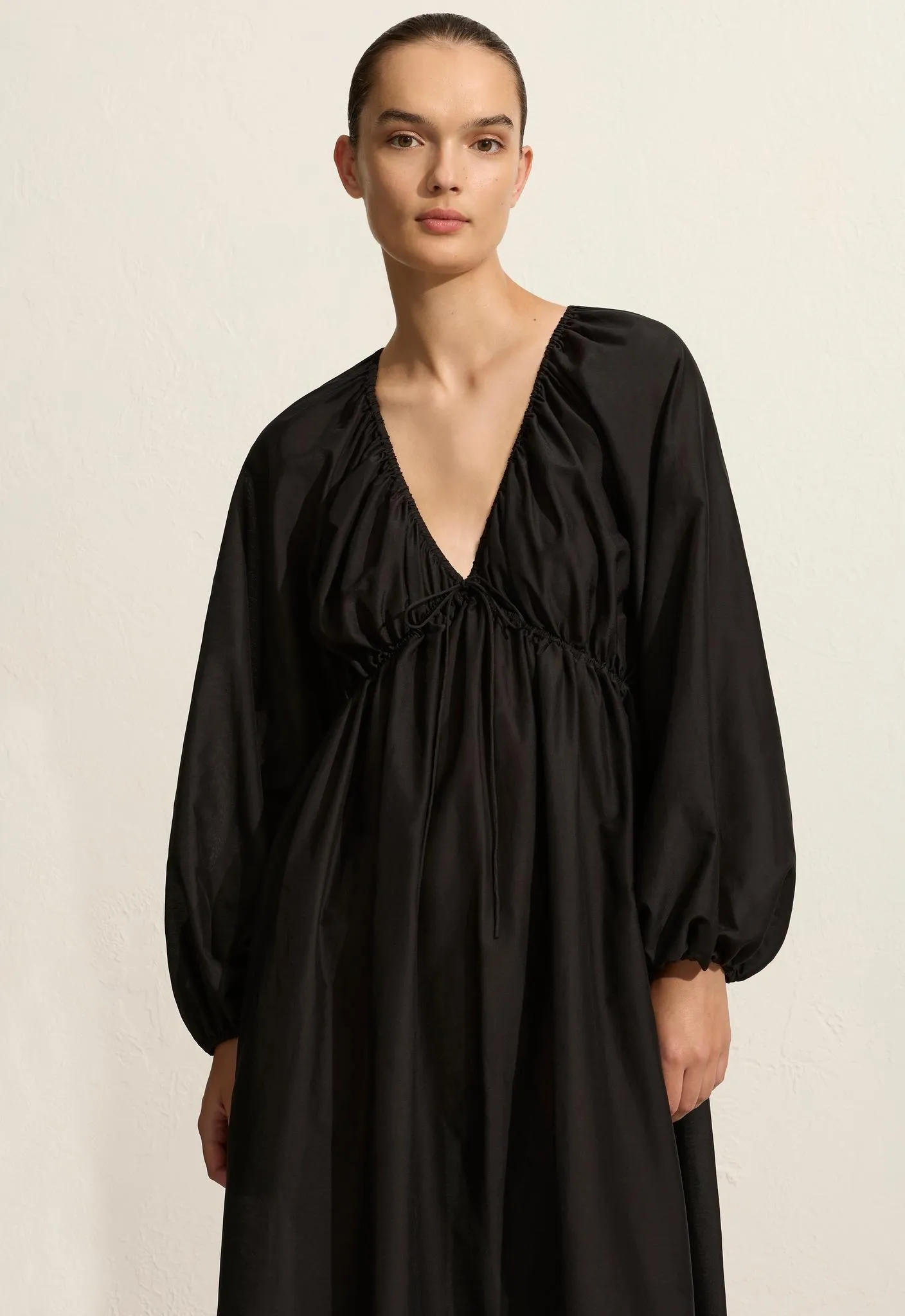 V-Neck Tie Dress - Black sold by Matteau product image thumbnail 2