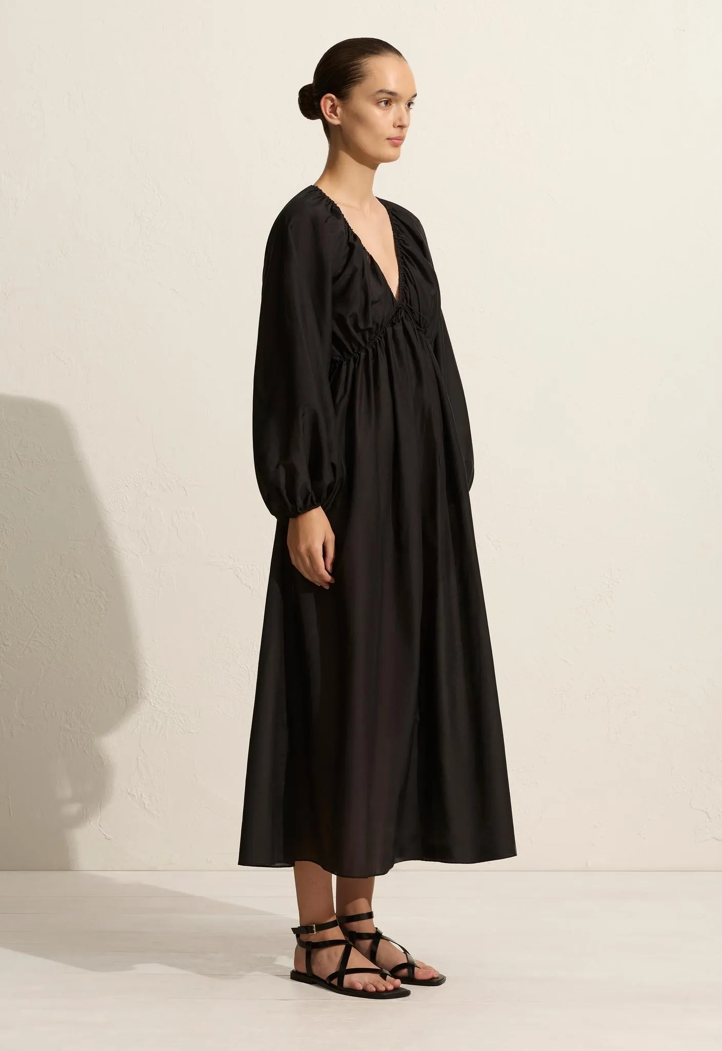 V-Neck Tie Dress - Black sold by Matteau product image thumbnail 3