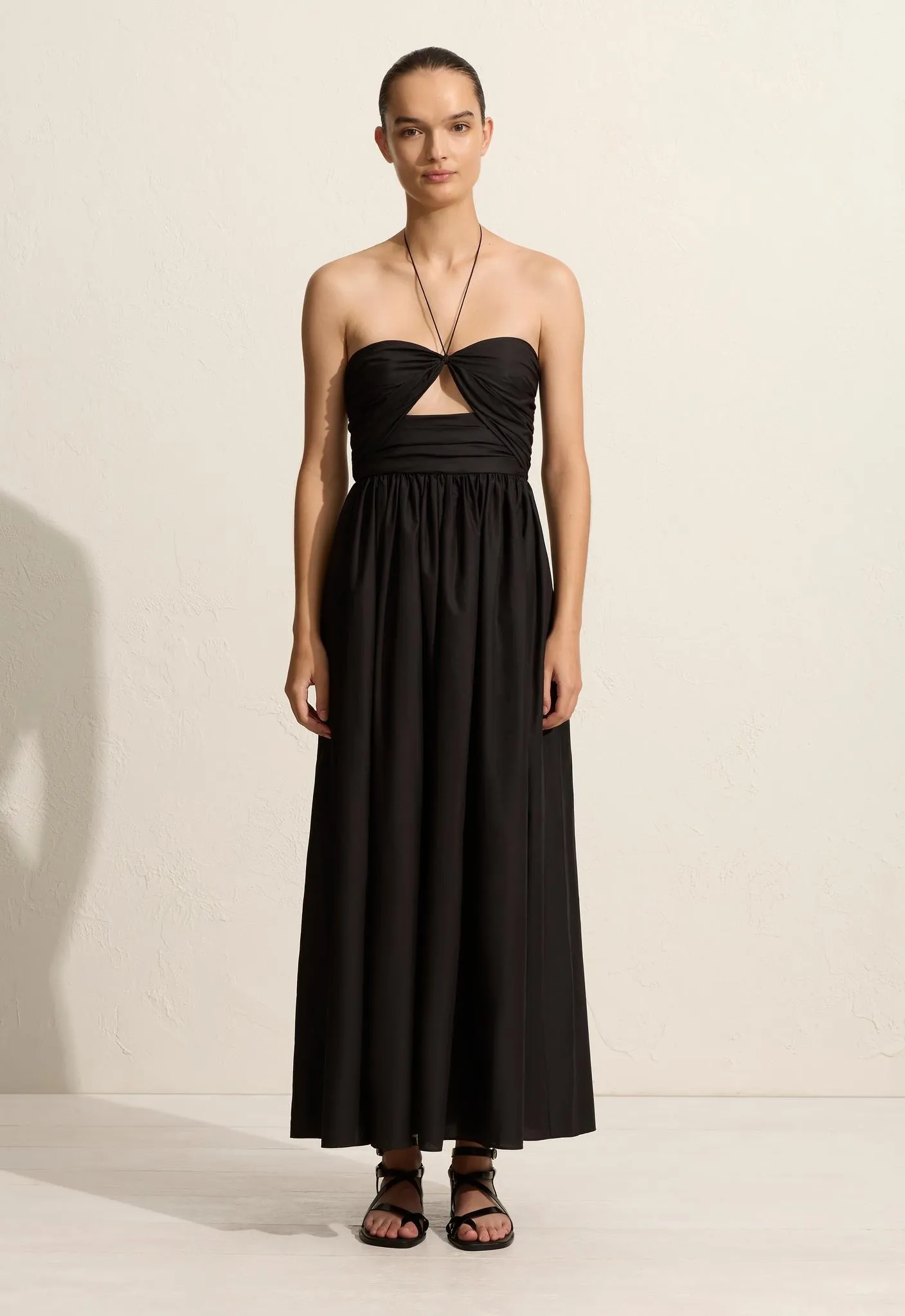 Bandeau Rouched Sundress - Black sold by Matteau