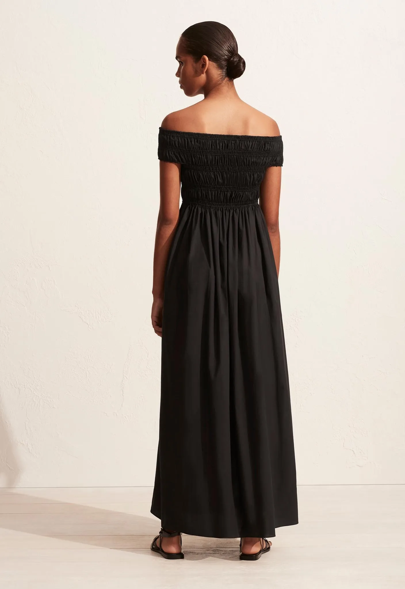 Shirred Off The Shoulder Dress - Black sold by Matteau product image thumbnail 3