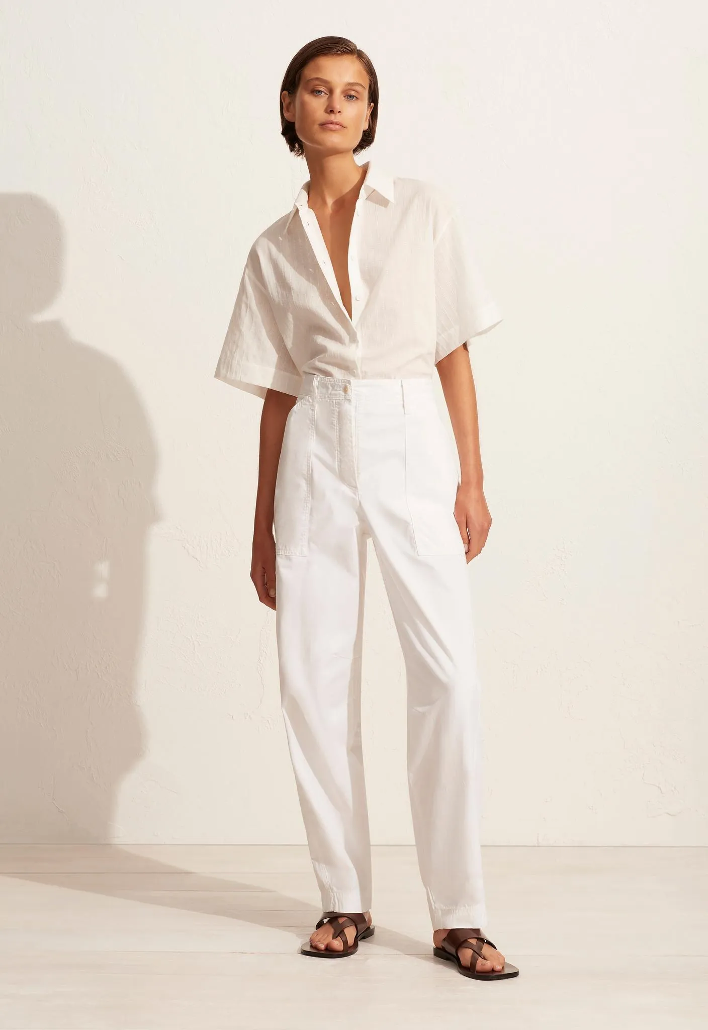 Embroidered Short Sleeve Shirt - White sold by Matteau product image thumbnail 2