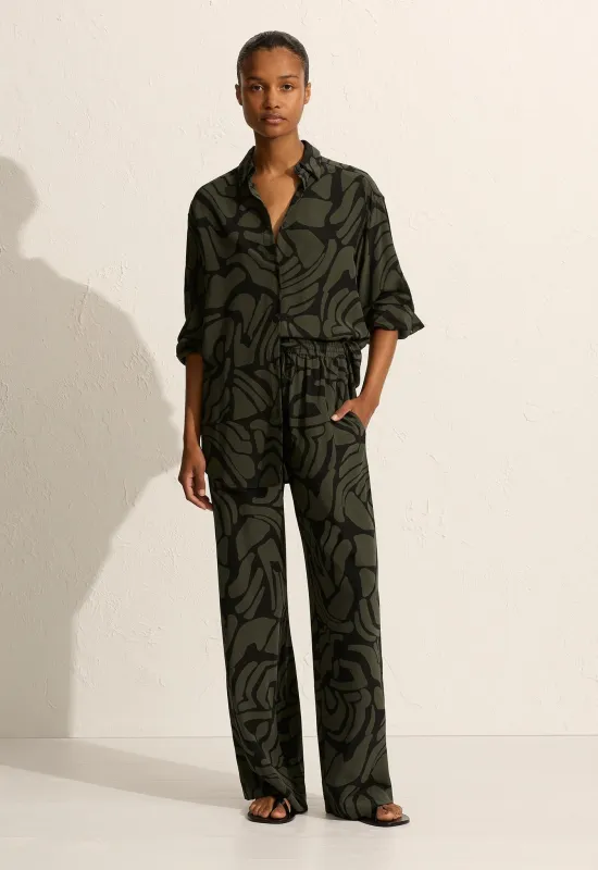 Long Sleeve Silk Shirt - Pebble sold by Matteau