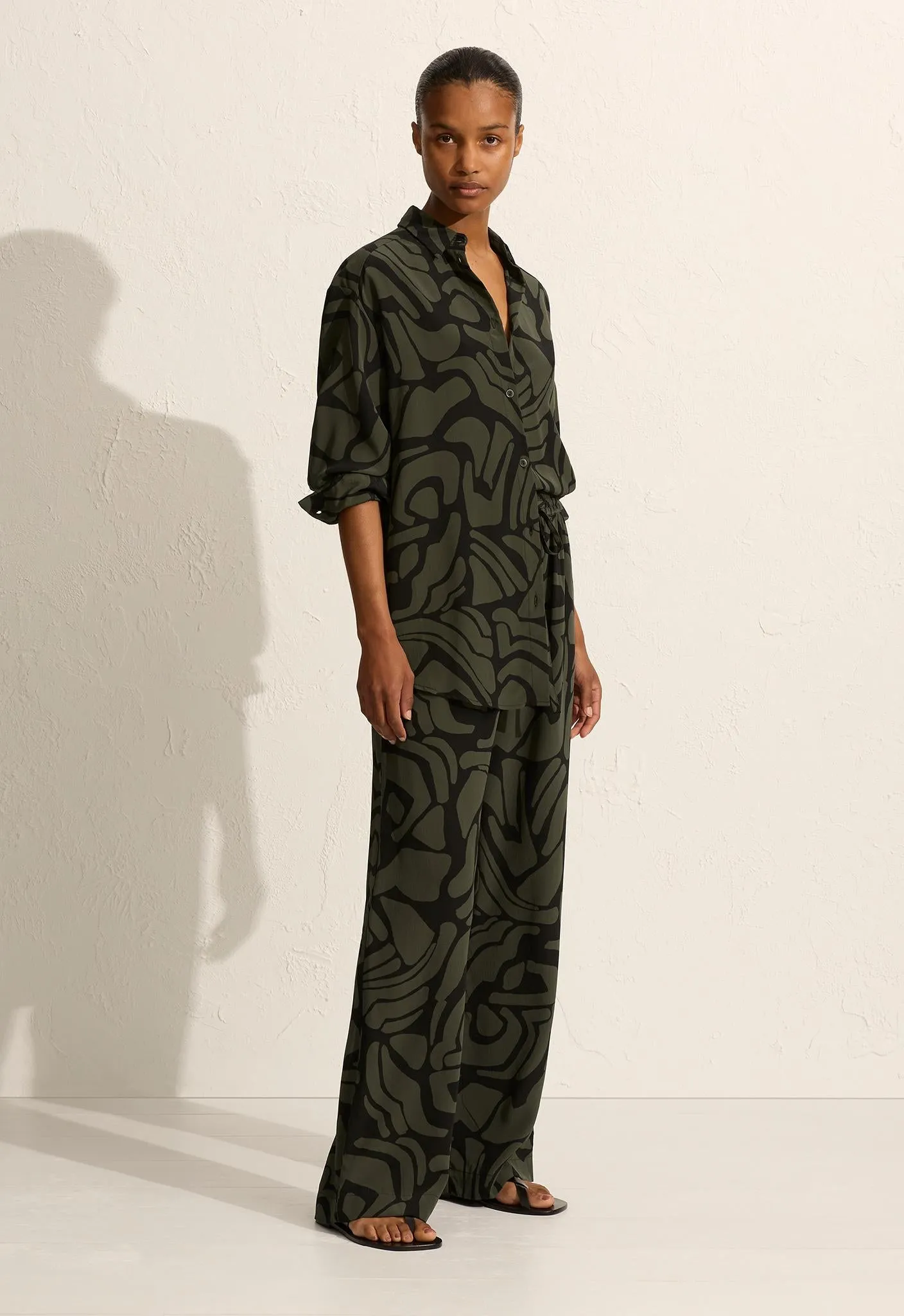 Long Sleeve Silk Shirt - Pebble sold by Matteau product image thumbnail 3