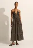 Drawcord Halter Sundress - Meadow sold by Matteau